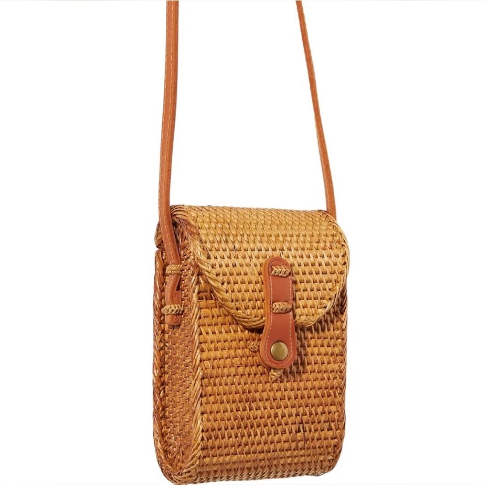 Bali Woven Cellphone Crossbody Bag